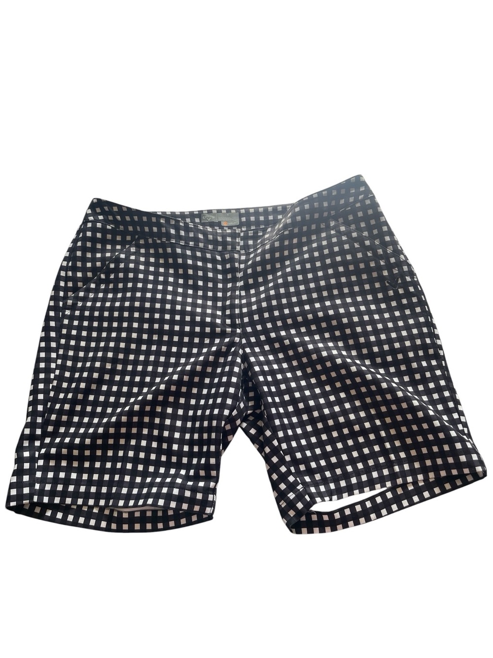 Callaway Women’s Golf OPTI-Dri Checkered Black White Shorts Size 6